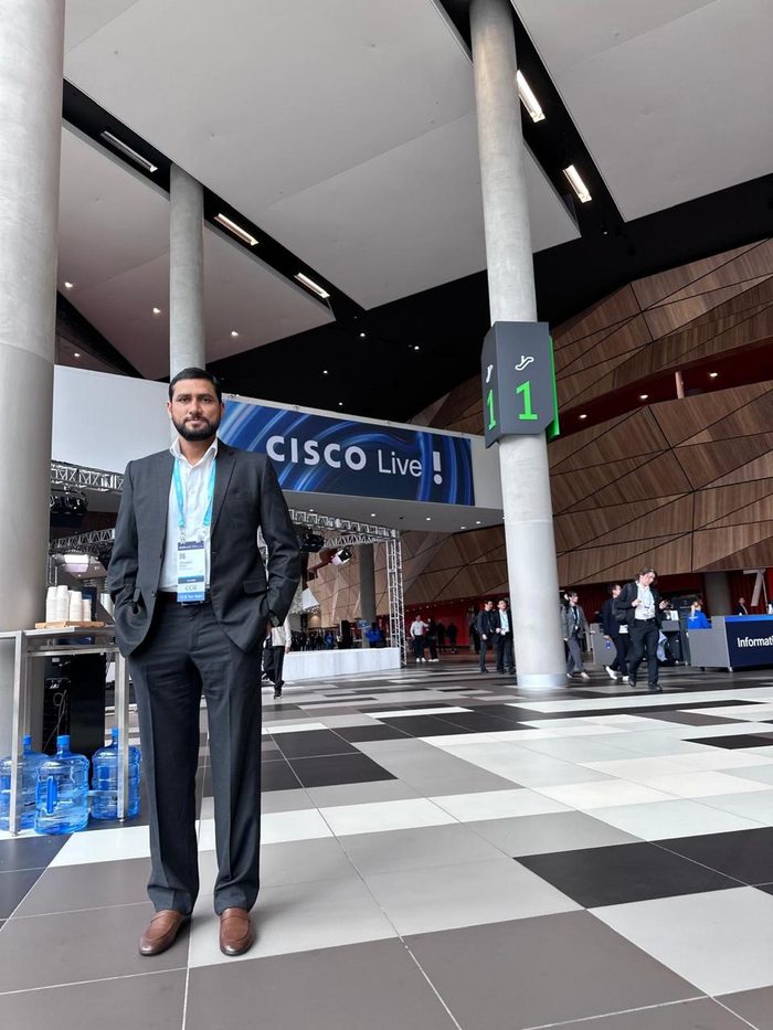 Ghulam Abbas at the Cisco Live Melbourne entrance